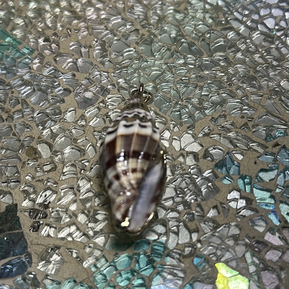 Gold small shell 1” necklace charm